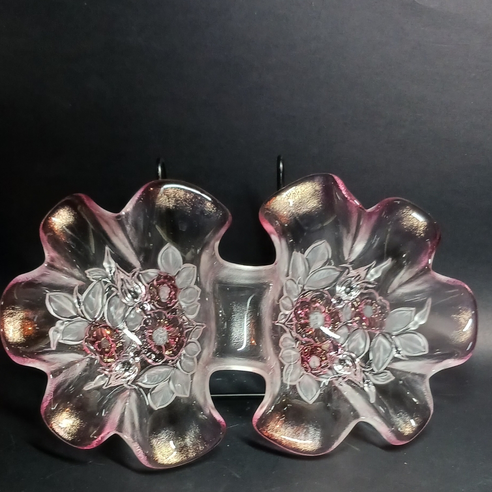 Mikasa BIANCA Pink Crystal Cabarett Relish Snack Tray